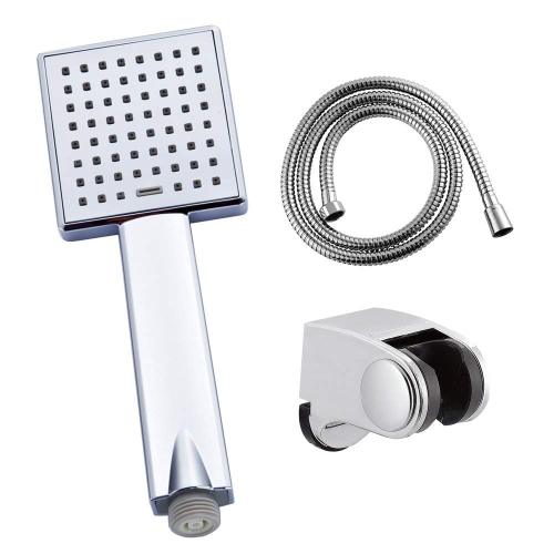 Square high pressure air push button handheld shower