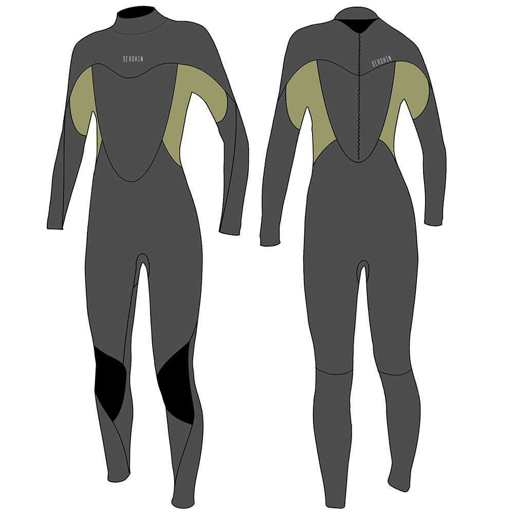 Seaskin Zipper Pull Fullsuit Mergulho Wetsuits