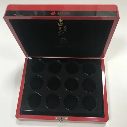 Red Tea Gift Box Wood Tea Storage Case