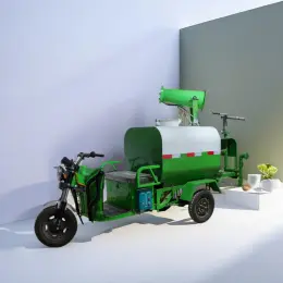 Electric mist cannon sprinkler truck