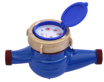 Multi jet dry type water meter with rotate