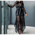 Robe maxi pour femmes robe en dentelle sexy