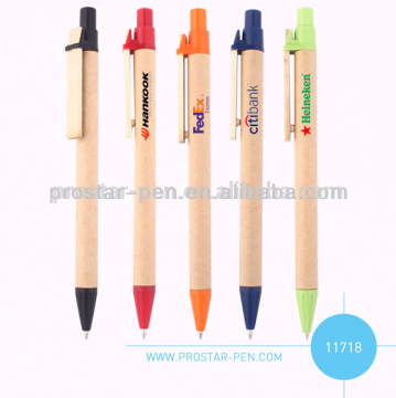 new ecological pen with recycled paper barrel