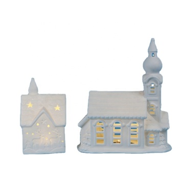 Ceramic House Christmas Decor - Cutout Design Lighted Village Gift