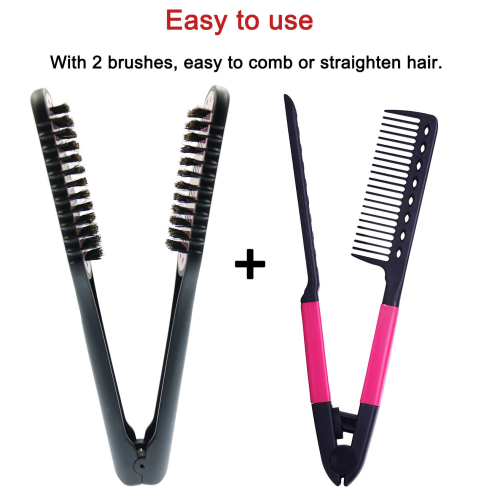 hair straightening comb without heat hair straightener professional v-shaped comb clip Supplier