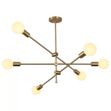 Sputnik Chandelier 6 Lights Modern Linear Pendant Lighting Ceiling Light