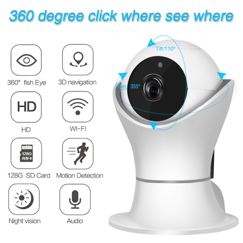 Indoor Night Vision 1080P Fisheye Wifi IP Camera