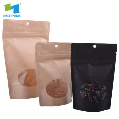 cheap recyclable kraft paper tea packaging bag pouch