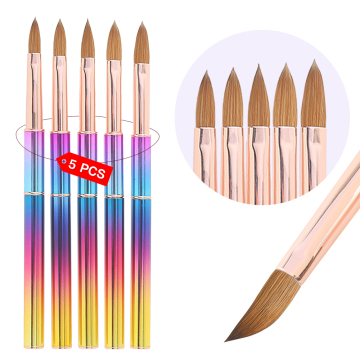 Ensemble de brosse à ongles 3D professionnelle en gros avec des pinceaux Kolinsky purs