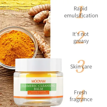 Organic Turmeric Face Cleansing Balm - Moisturizing Oil-Control Tumeric Makeup Remover Balm