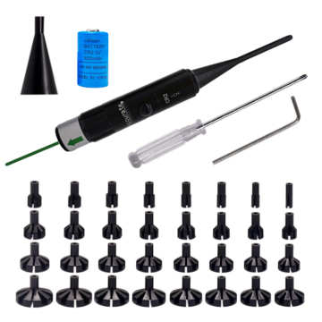 Factory Sales Green Laser Calibrator with 32 Adapters - Calibers from .17 to 12GA