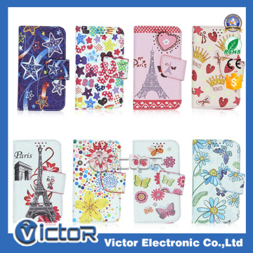 Hot selling universal flip mobile phone case diamond leather case for iphone 7