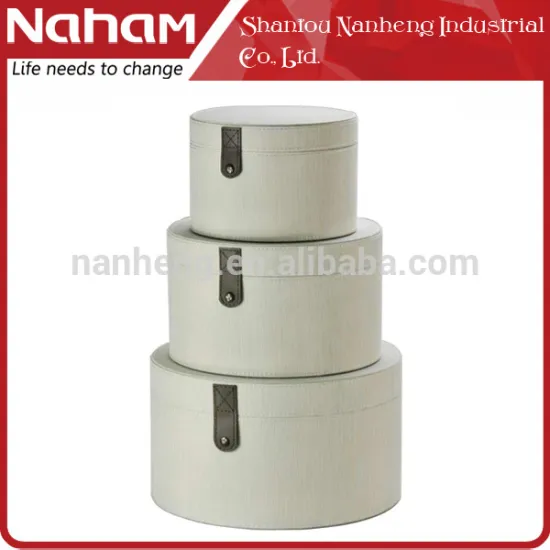 NAHAM Round cheap fabric hat boxes 3 pcs