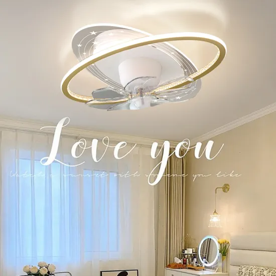 Modern European Iron Ceiling Fan with Remote Control and Dimmable Light