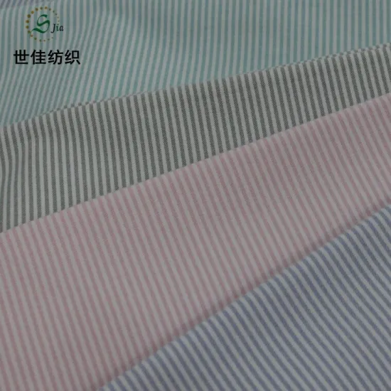 heavy weight comfortable yarn dyed CVC stripe oxford garmnet fabric