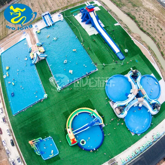 wolongtoys On land commercial inflatable water park project design ground aqua park