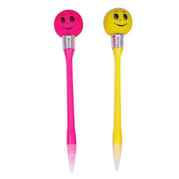 Light bulb head series ball pens with smile face