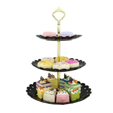 3-Tier Plastic Cupcake Cake Stand for Tea Party Serving