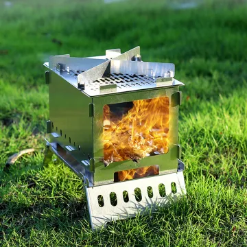 Wholesale Outdoor Mini Stainless Steel Folding stoves Charcoal BBQ Camping wood burning stove