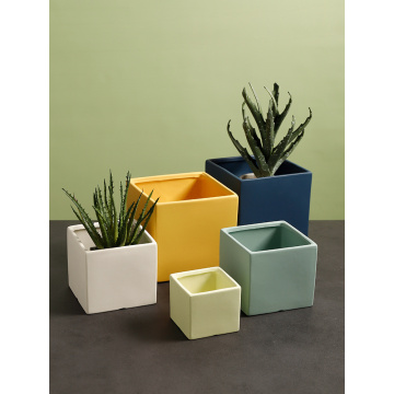 Square Ceramic Ceramic Pots For Succulents