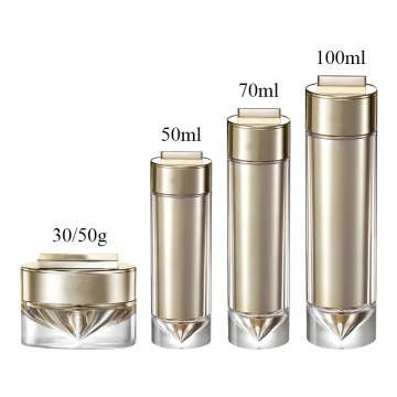 Gold Acrylic Lotion Bottle Set for Travel Cosmetics