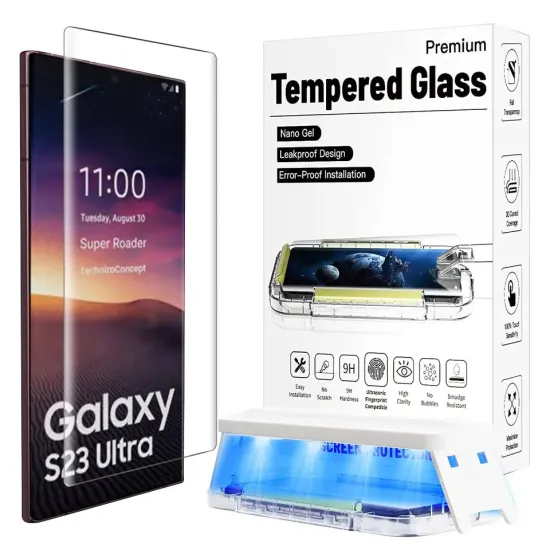 3D UV Light Shield Curved Full HD Tempered Glass Screen Protector for Samsung Galaxy S23/S22/S21 Ultra