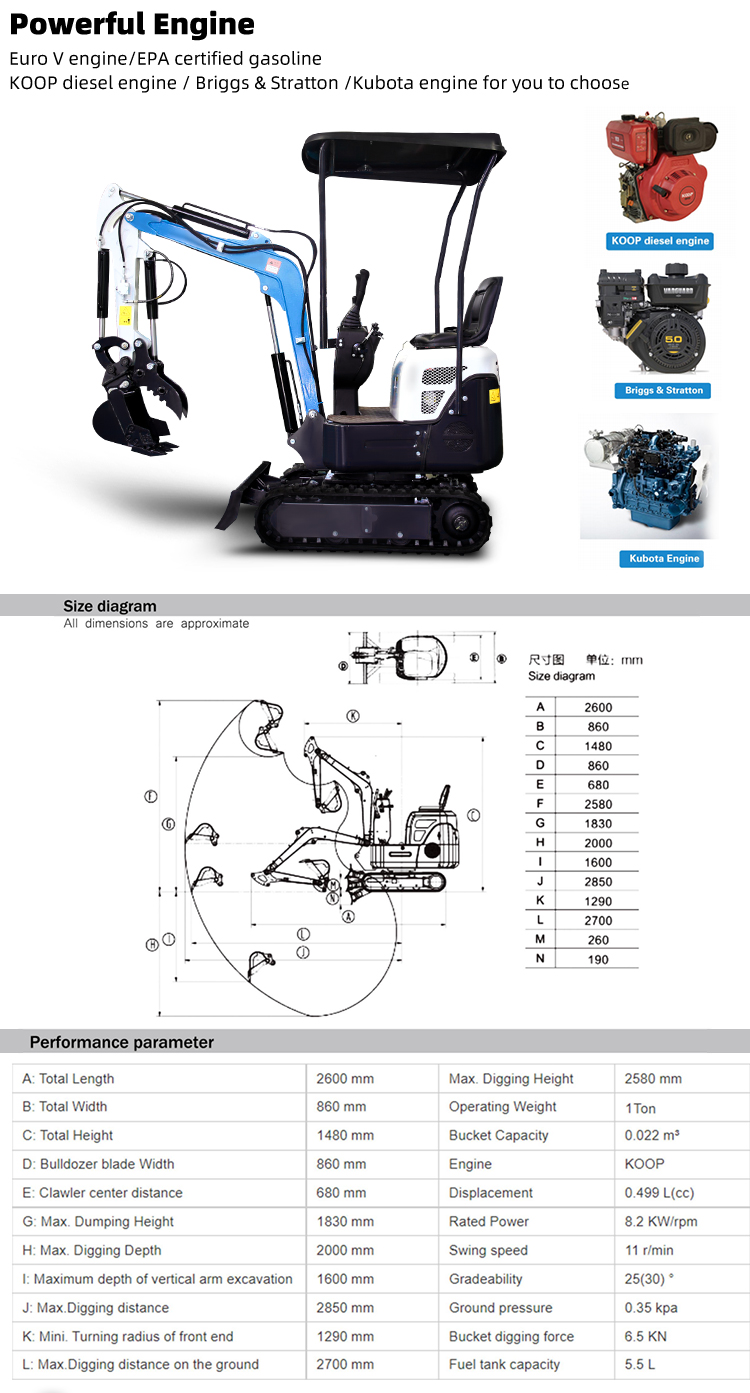 1ton Mini Excavator Nm E10pro