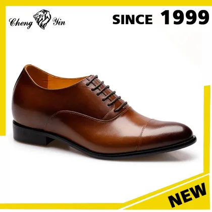 Cow leather elevator shoes design dress shoes