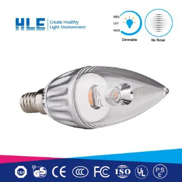 4w glass shape E14 LED candle light
