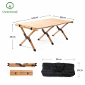 Table de camping en bois pliable à rouleau d'oeuf extérieur