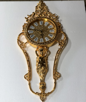 Luxury Antique Gold Copper Handcrafted Wall Clock for Home Decoration