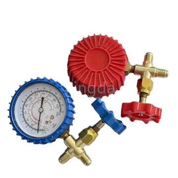 Brass Two-Valve Manifold Gauge Set: Comprehensive Refrigerant Pressure Monitoring Tool