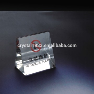 Customized optical glass k9 crystal no smoking lasering block paperweight