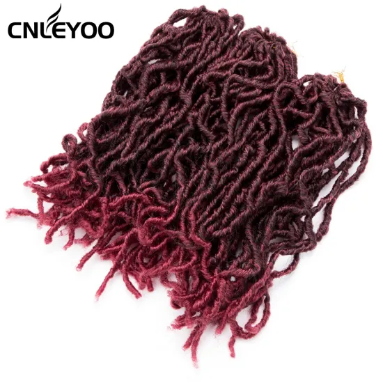 Factory Seller Red New Faux Locs Crochet Hair For women 10 inch 14 inch 18 inch 24 inch Nu Lock Crochet Braids For Girls