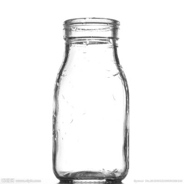 200ml 2015 hot sale heritage clear glass milk bottle with natural caps
