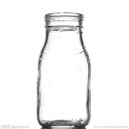 200ml 2015 hot sale heritage clear glass milk bottle with natural caps
