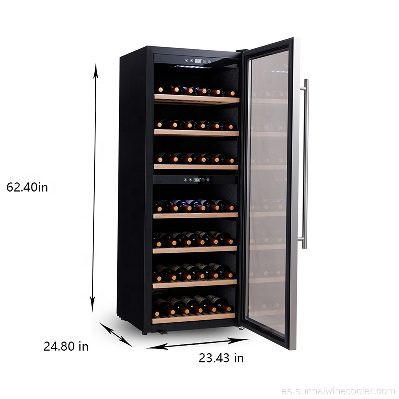 Venta caliente Freestanding Slender Tall Fin Wine Nevera