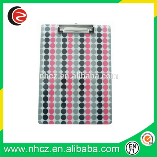 RED Round Printing A4 Plastic Clipboard