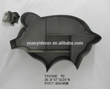 pig shape magazine metal wall shelf