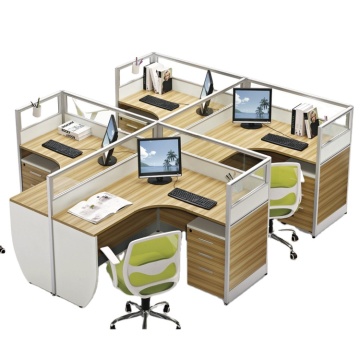 Modern Open Modular 4-Person Cheap Workstations - MDF Office Partition Desk