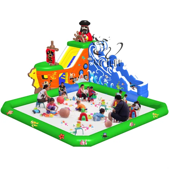 Safety outdoor palm tree inflatable water slide inflatable water floating playground with pool