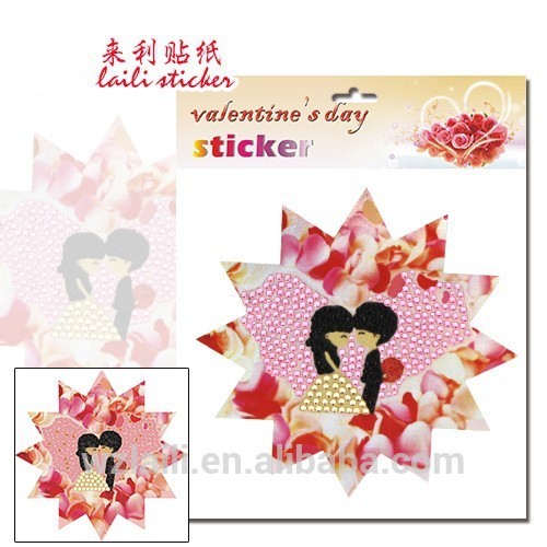 stickers for valentine'sday jewelry sticker for child//heart shape acrylic rhinestone sticker                        
                                                Quality Choice