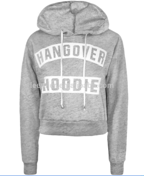 Custom plain-hoodies-no-pocket women crop top pullover hoodie