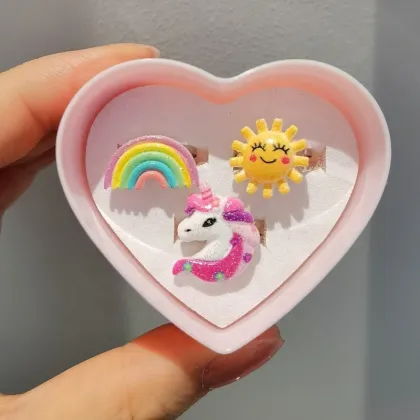 Princess Cute Cartoon Jewelry Set for Girls' Birthday