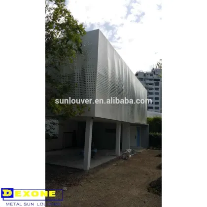 Architectural exterior curve perforated curtain wall