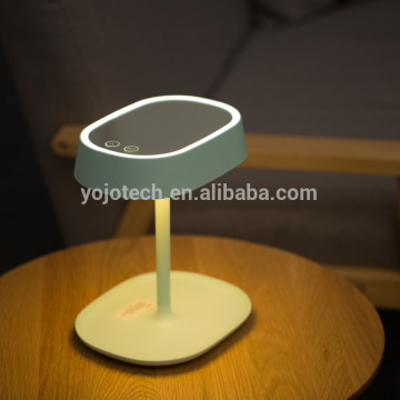 Battery operated led manicure table lamp with makeup mirror