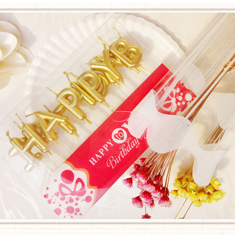 Gold Birthday Letter Candles