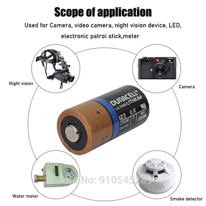 2PC NEW Original DURACELL Lithium battery 3v 1550mah CR123 CR 123A CR17345 16340 cr123a dry primary battery for camera meter