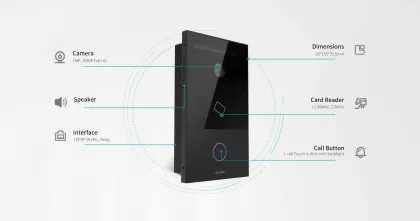 Metal Ring Doorbell Intercom with IR Night Vision Camera - 2 Way WiFi Intercom System