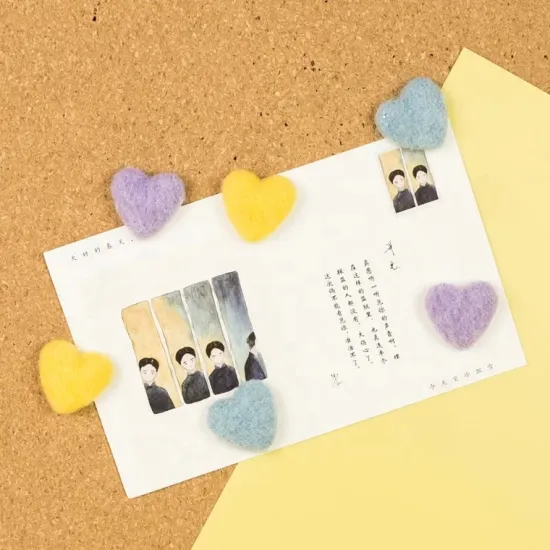 Custom Factory Price Heart Fabric Decorative Push Pins for Office & School Supplies